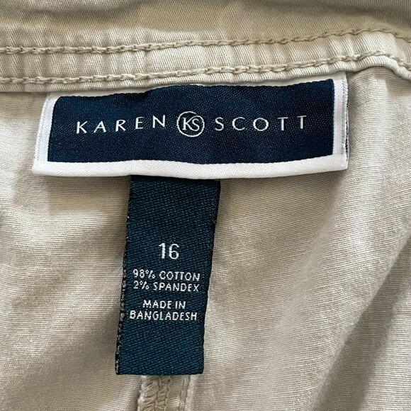 Karen Scott Tan Bermuda Shorts Size 16 - Picture 6 of 6